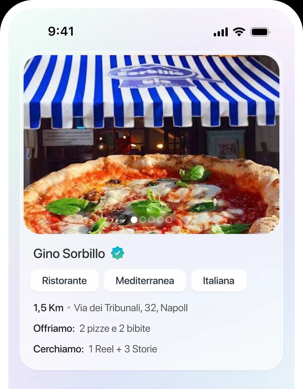 Vicino a te — schermata dell'app Rumoo
