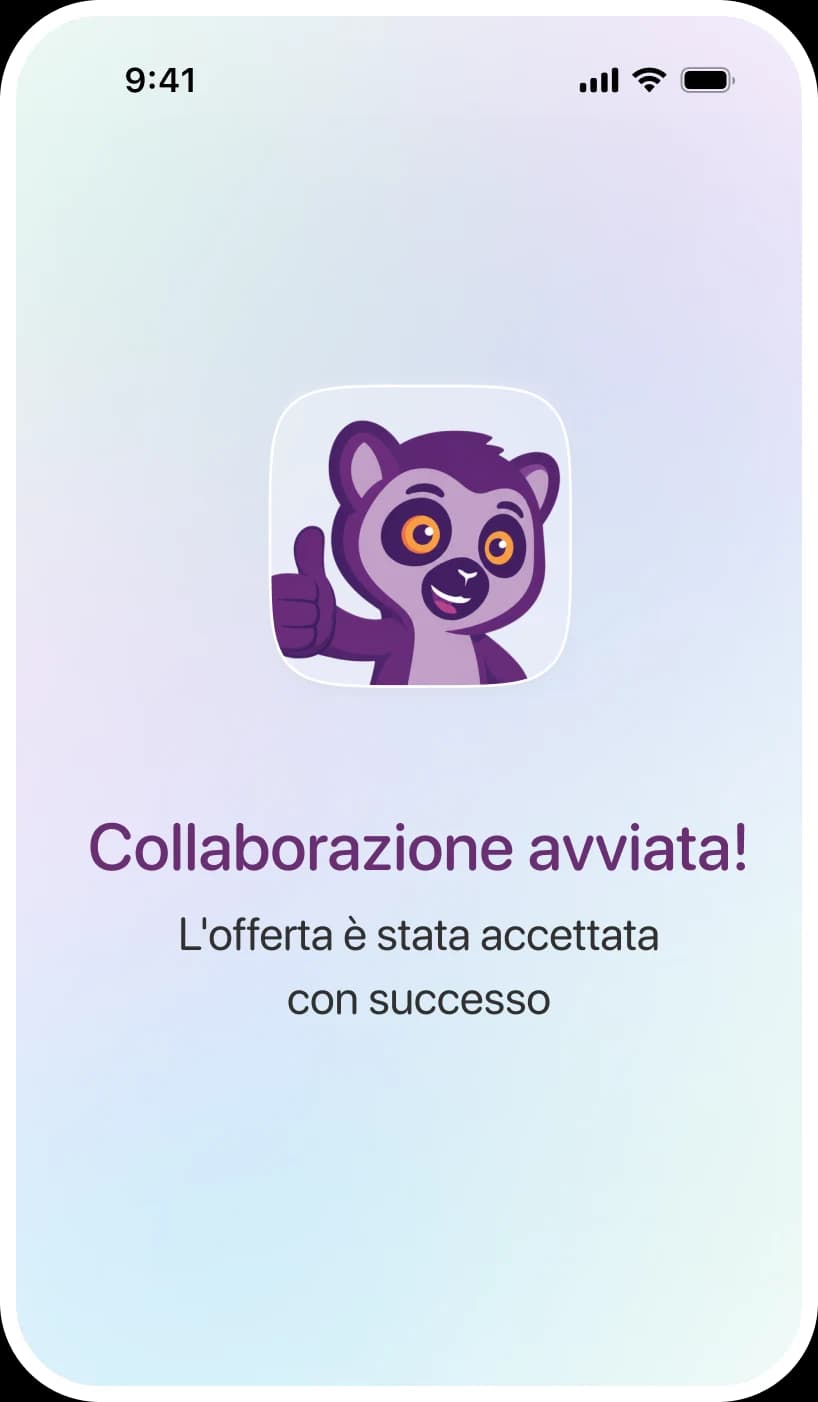 Ti accordi in un tap — schermata dell'app Rumoo